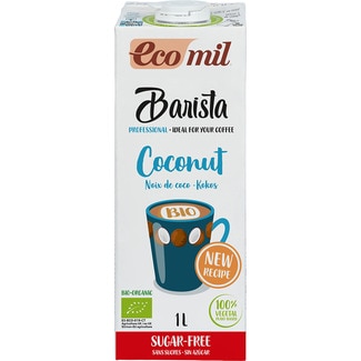 Barista Profesional bebida de coco ecológica sin gluten y sin lactosa brik 1 l - Ecomil