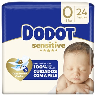 Fraldas Sensitive para Recém Nascido Menos de 3 kg Tamanho  0 24 unidades - Dodot