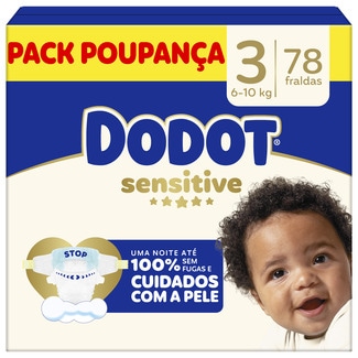 Fraldas T3 Sensitive pack 78 unidades - Dodot