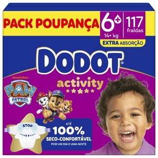 Fraldas Dodot Activity Extra Box T6 embalagem 117 unidades - Dodot