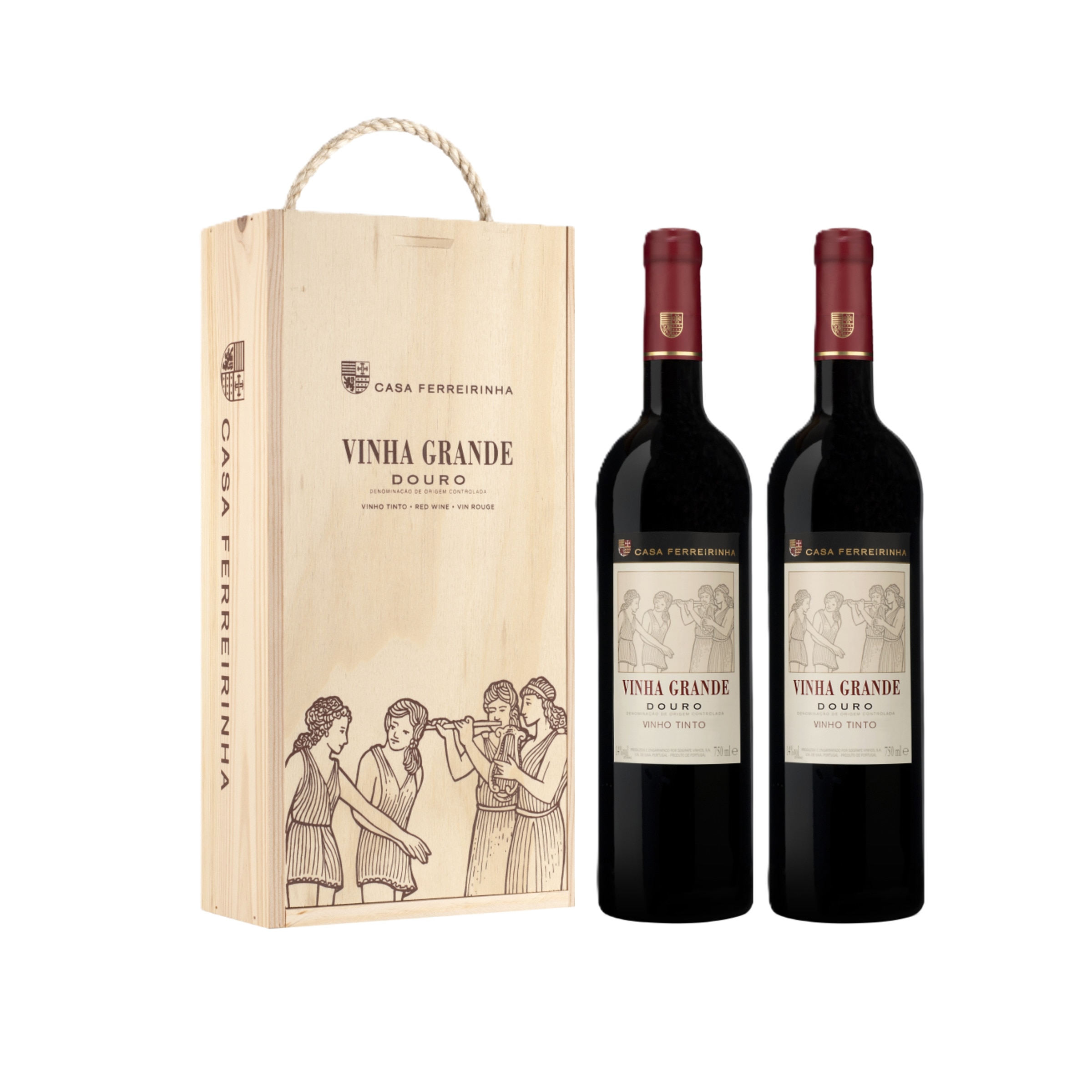Conjunto 2 Vinhos Tinto do Douro Casa Ferreirinha garrafa 75 cl