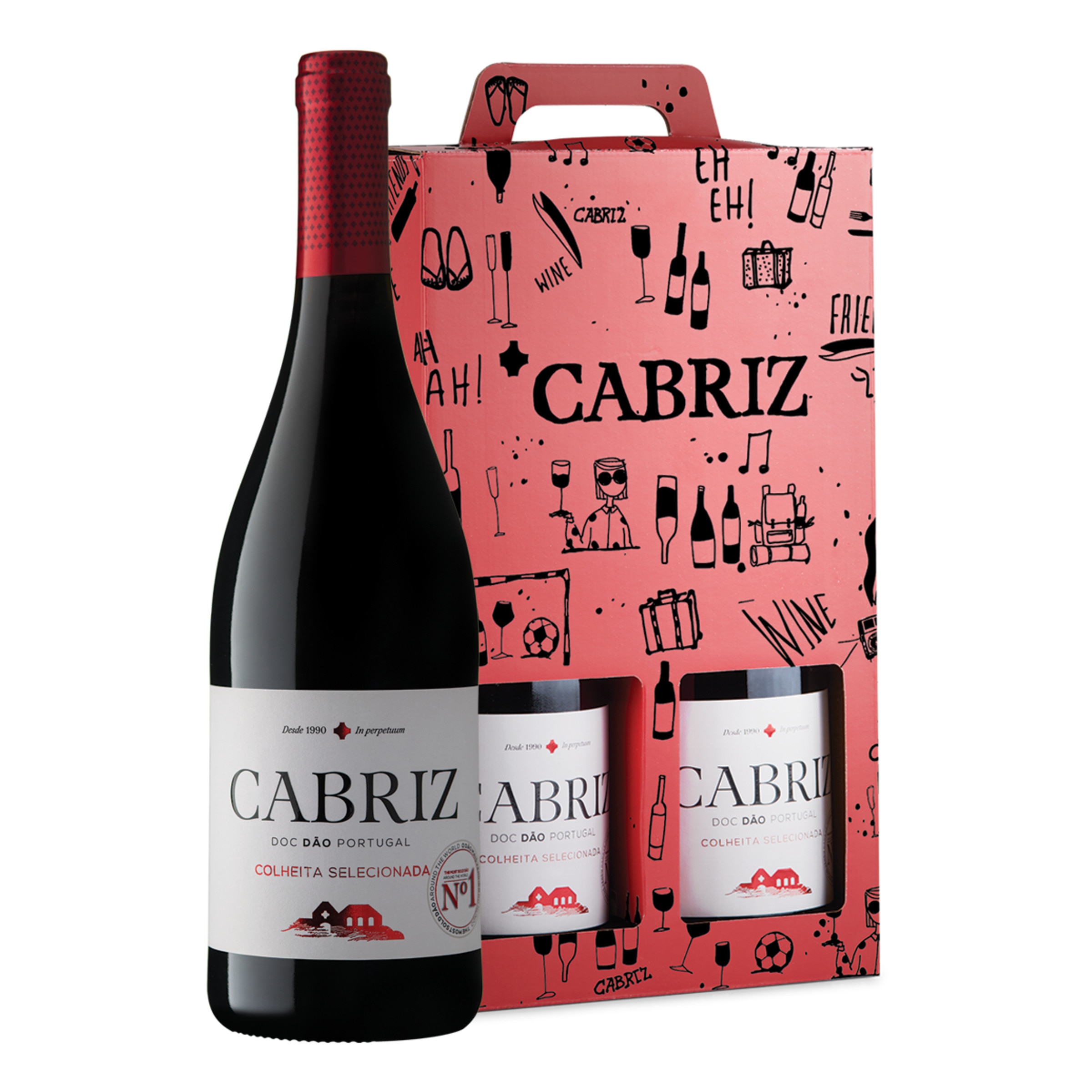Conjunto 2 Vinhos Tinto do Dão garrafa 75 cl