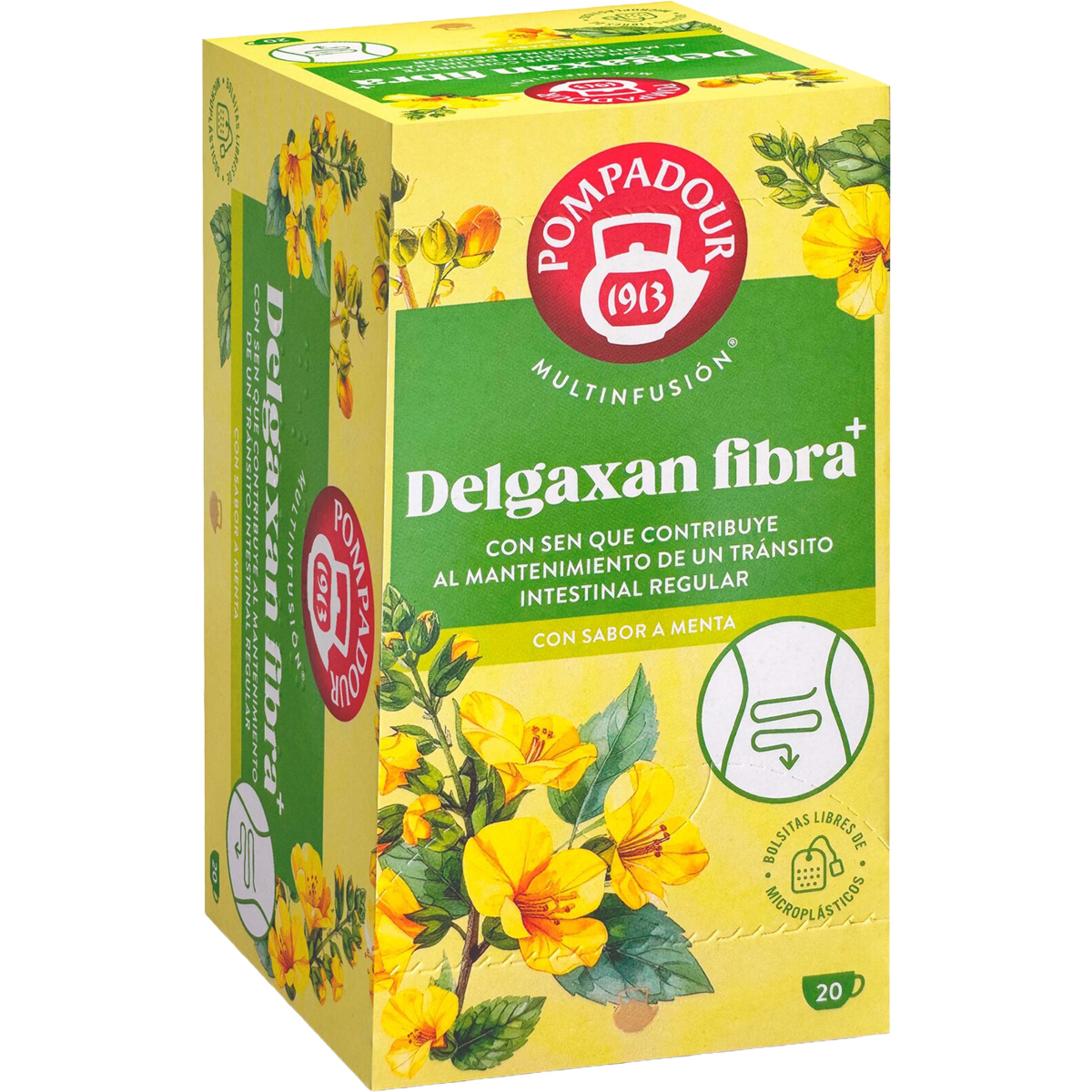 Delgaxan Fibra Plus multinfusión ayuda natural para mantener tu peso estuche 20 bolsitas