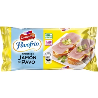 Pavofrío fiambre de jamón de pavo mini bajo en grasa sin gluten sin lactosa pieza 380 g - Campofrio