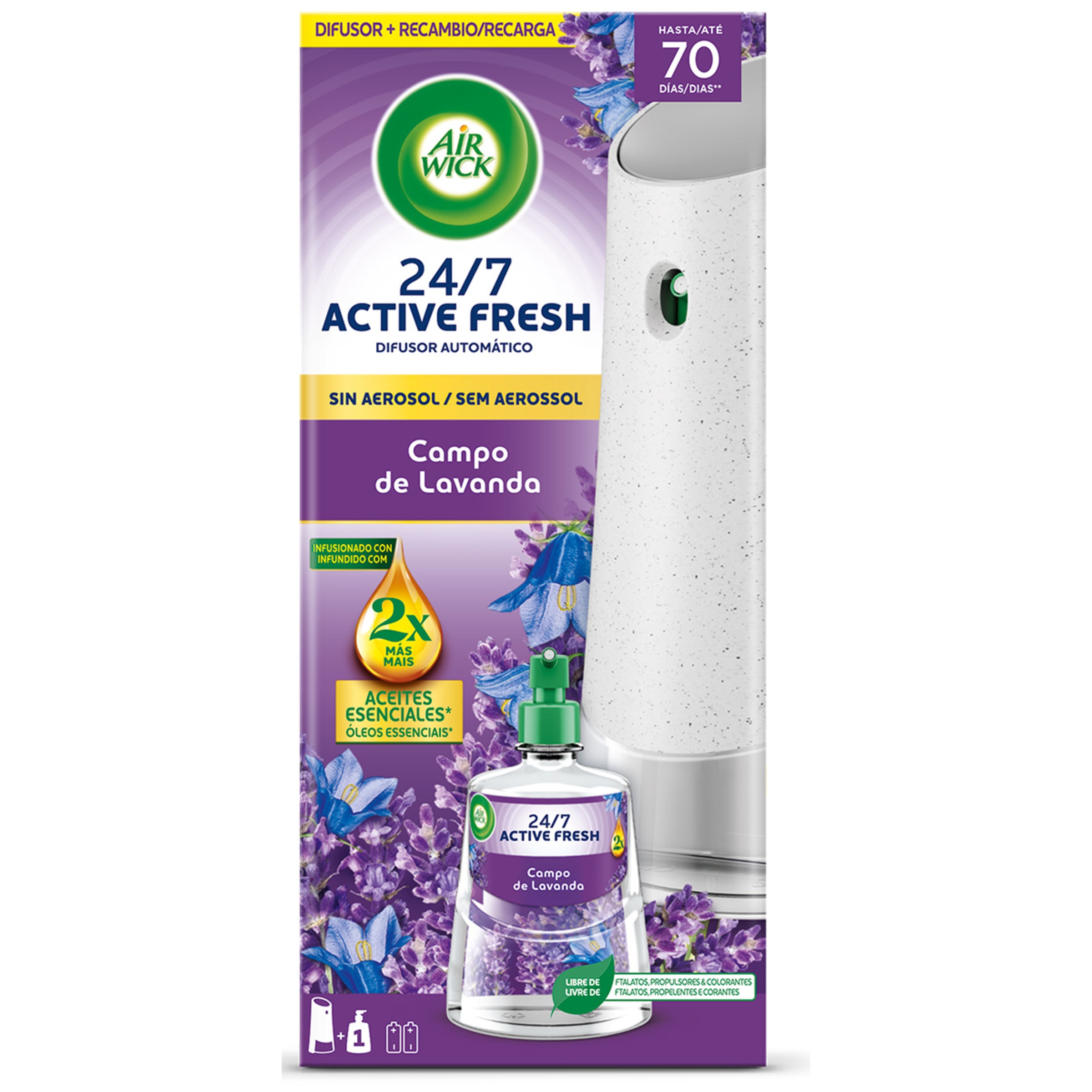 Ambientador Active Fresh Comp Lavanda e Liro embalagem 228 ml