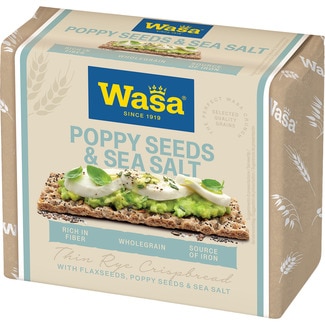 biscotes con semillas de amapola y sal marina paquete 245 g - Wasa