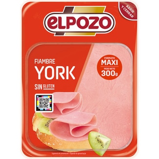 fiambre york maxi en lonchas sin gluten envase 300 g - Elpozo