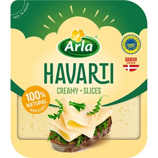 queso danés havarti de vaca IGP en lonchas envase 175 g elaborado con leche pasteurizada - Arla