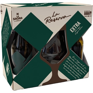 cerveza rubia artesana doble malta pack 4 botellas 33 cl + Vaso - La Sagra