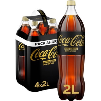 refresco de cola sin azúcar ZERO CAFEÍNA pack 4 botellas 2 l - Coca-cola Zero