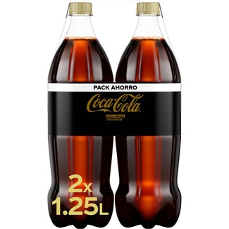 refresco de cola sin azúcar ZERO CAFEÍNA pack 2 botellas 1,25 l - Coca-cola Zero