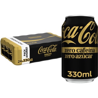 refresco de cola sin azúcar ZERO CAFEÍNA pack 24 latas 33 cl - Coca-cola Zero