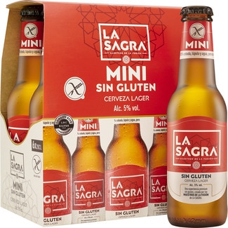 Mini cerveza rubia Lager sin gluten pack 6 botellas 20 cl - La Sagra
