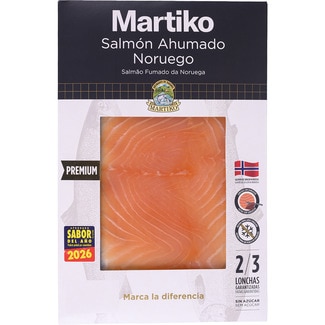 salmón ahumado noruego sin azúcar en lonchas envase 80 g - Martiko