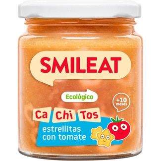 Cachitos tarrito de estrellitas con tomate 100% ecológico desde 10 meses envase 220 g - Smileat