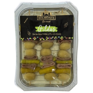 gildas de anchoa doble y piparra extra bandeja 100 g - Belmonte
