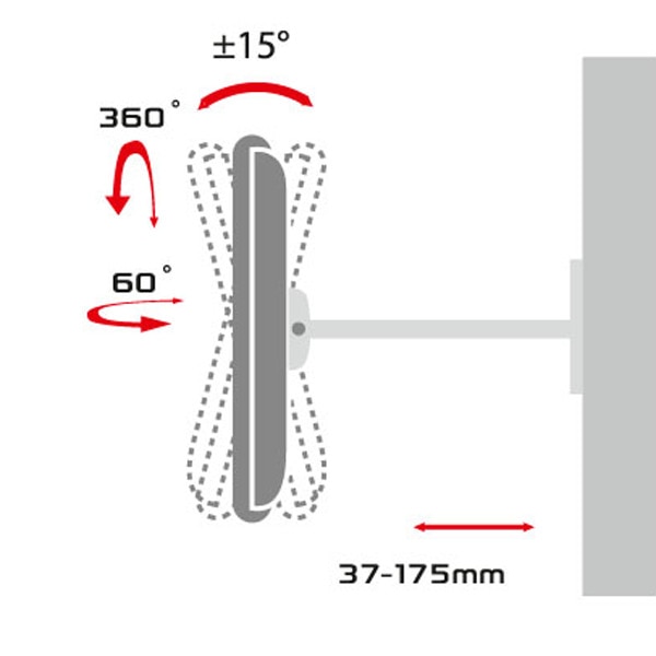 Soporte mural para TV LCD / LED Gisan AX.110 de 55,88 a 81,28 cm (22 a 32'') 4