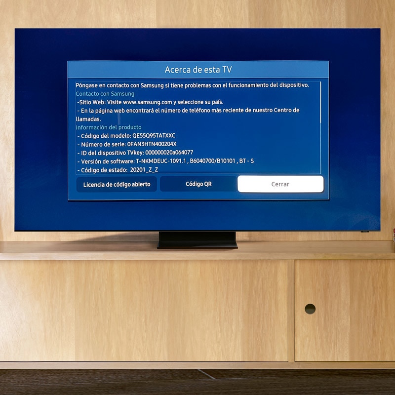 Samsung: Acerca de esta TV