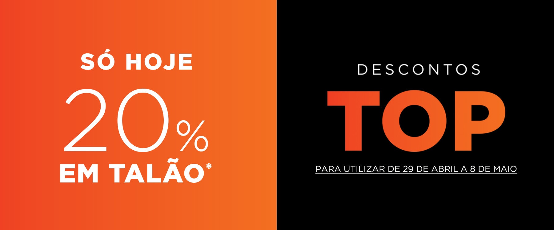 descontos top 20% em talão