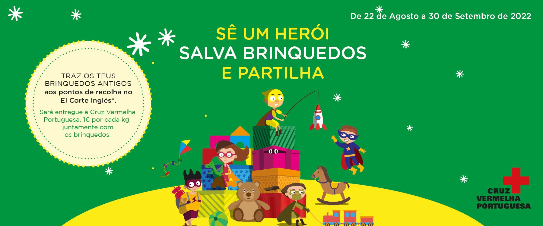 Sê um Herói, salva brinquedos e partilha