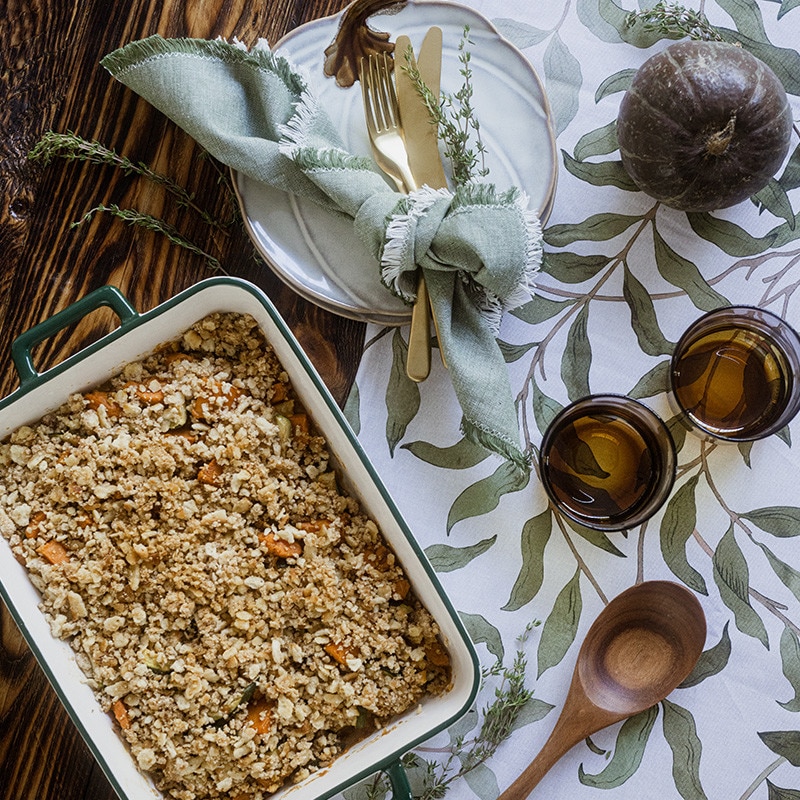Crumble de abóbora e curgete