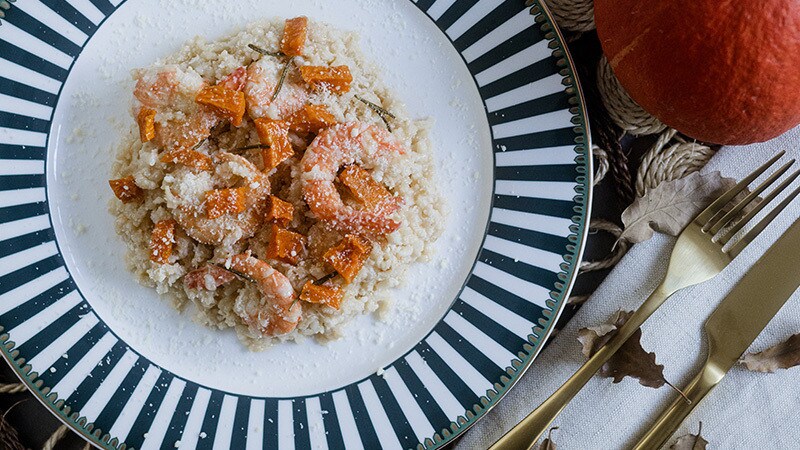 Risotto de Camarão e Abóbora