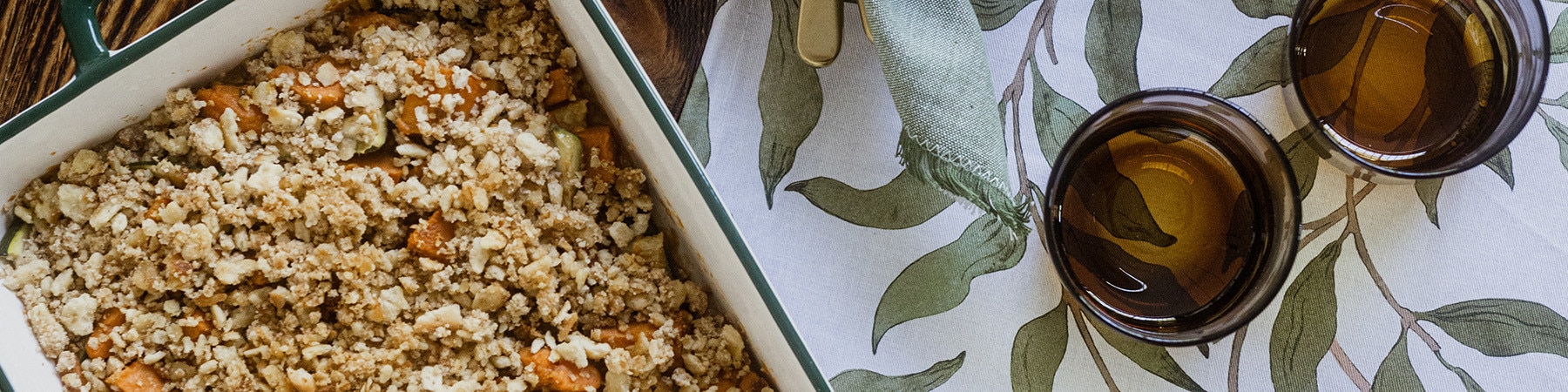 Crumble de abóbora e curgete