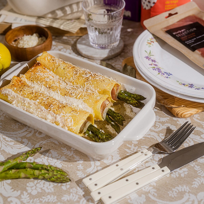 Canelones de Espargos e Presunto