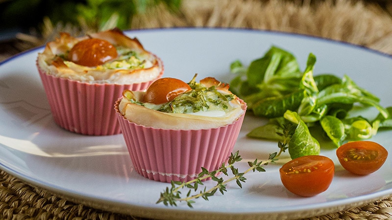 Muffins de Ovo e Fiambre e Peru
