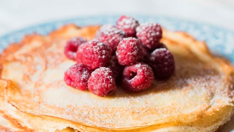 Crepes com Framboesas