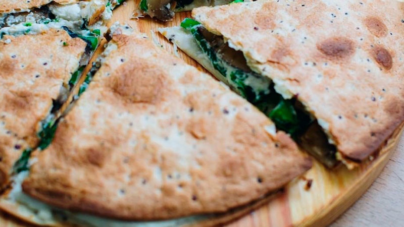 Quesadilla de Brócolos e Cogumelos com Ricotta