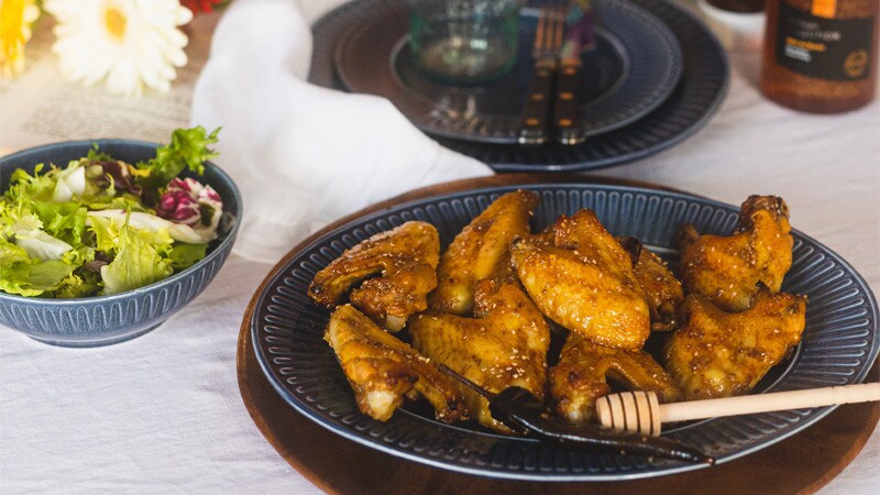 Asas de Frango com Molho de Barbecue e Mel