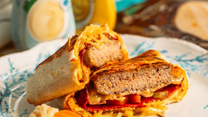 Cheeseburger num Wrap