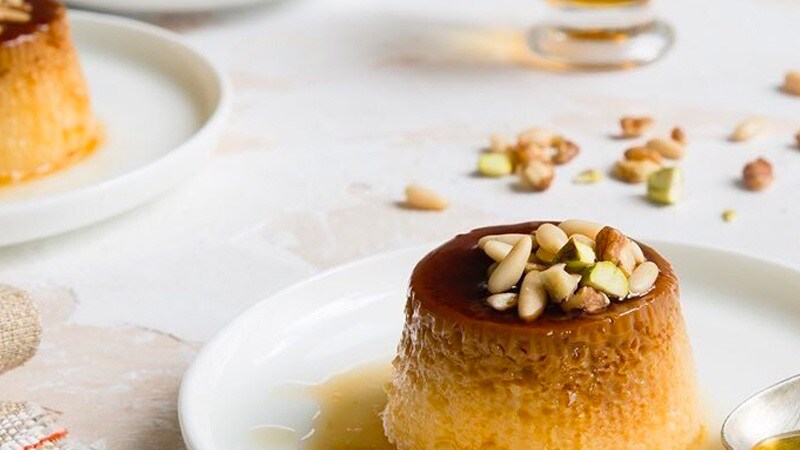 Pudim Flan Frutos Secos