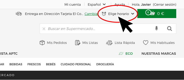 Elige horario