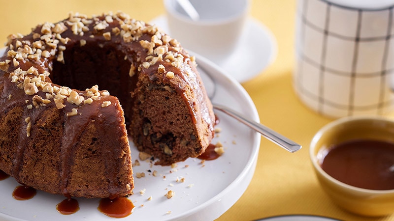 Bolo de Noz e Caramelo