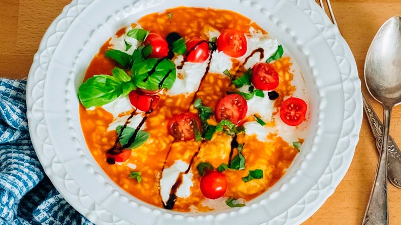 Risotto de Tomate e Mozzarella