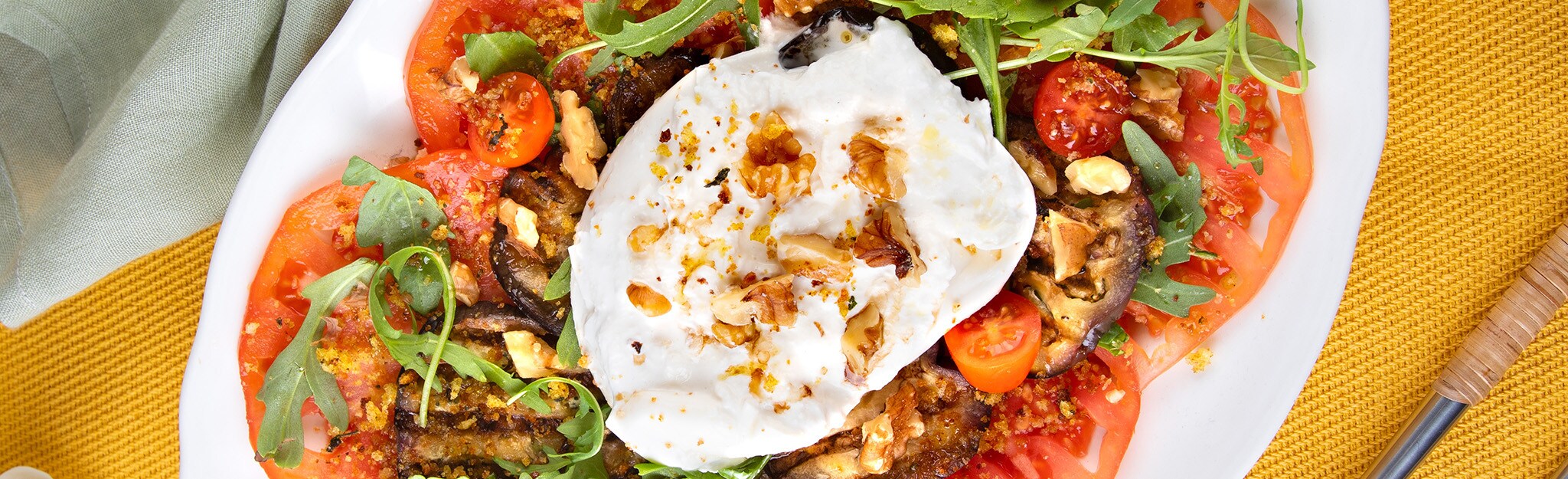Salada de Burrata e Beringela