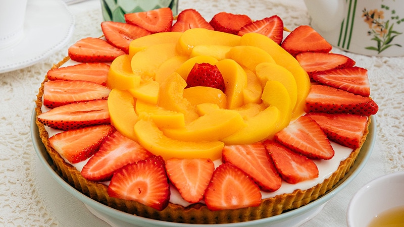 Tarte de Pêssego e Morango