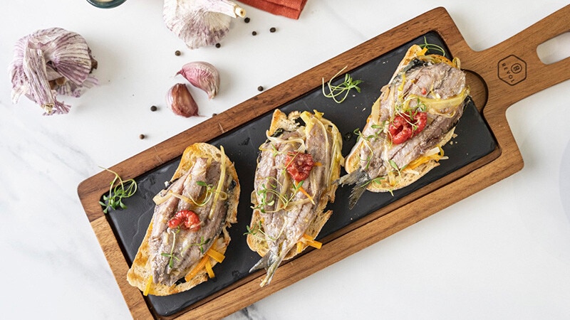Escabeche de Sardinha com Framboesas