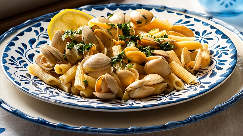 Amêijoas à Bulhão Pato com Pene