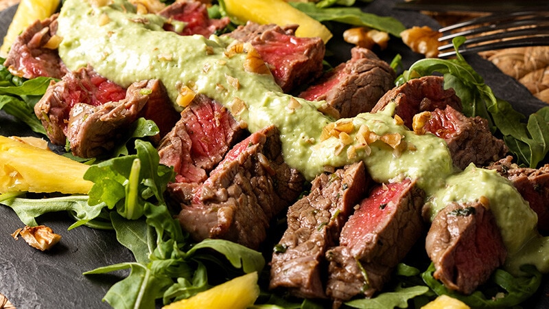Carne Marinada com Molho Verde
