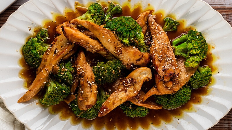 Salteado de Bróculos com Frango