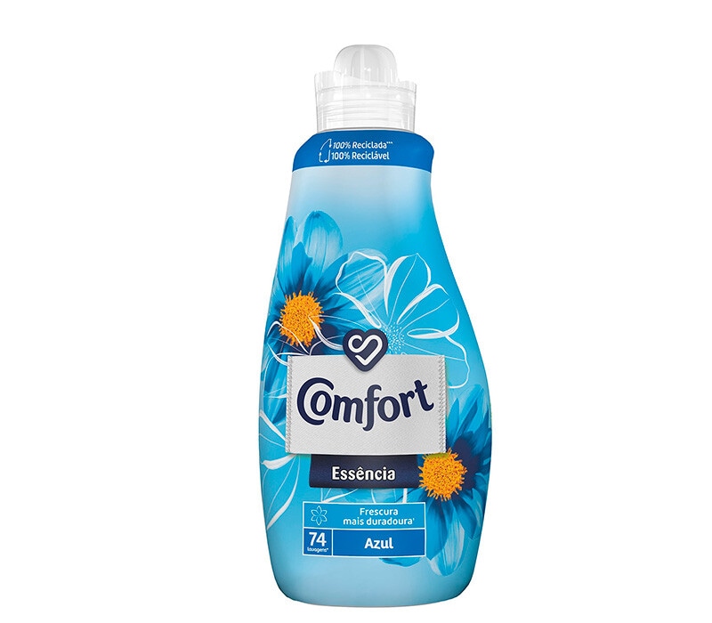 Comfort Amaciador de Roupa Essência Azul embalagem 74 doses