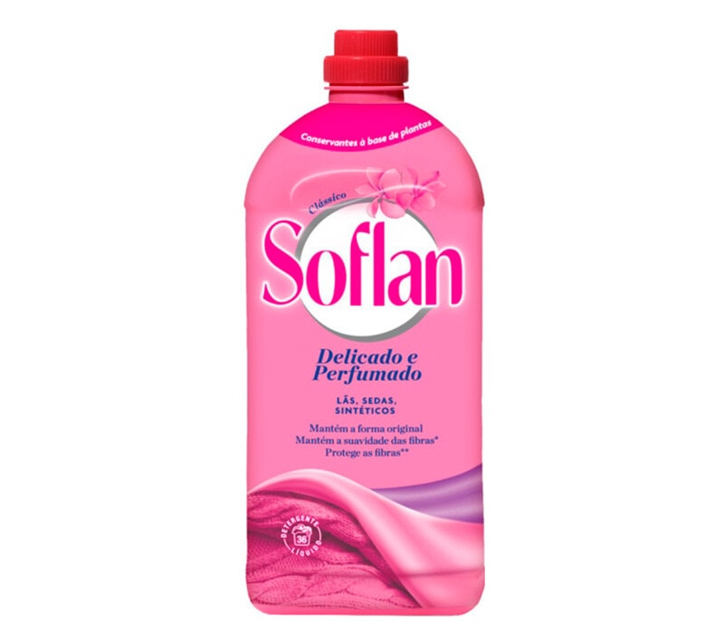 Soflan Classic Detergente Líquido para Roupa Delicada e Lãs 36 Doses embalagem 1,8 L