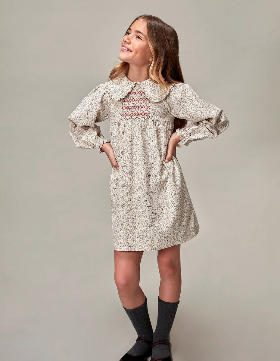 Imagem 0 de Vestido de Menina de Florezinhas com Favo de Mel