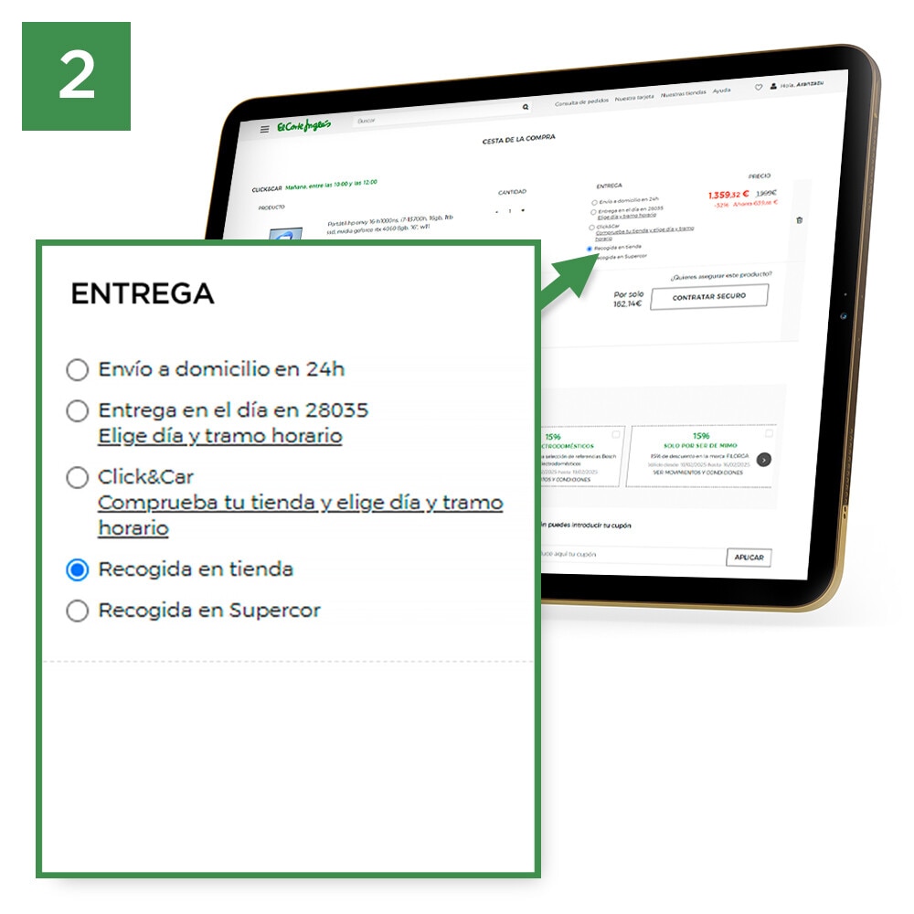 Click and Collet · Paso 2