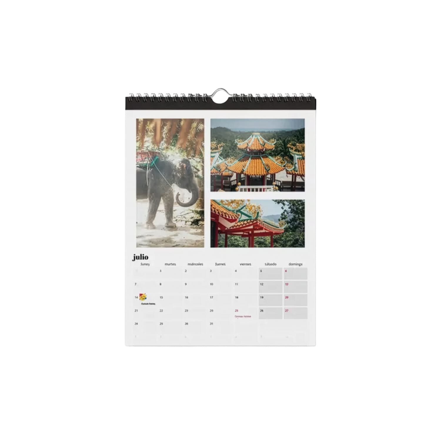 Calendario pared fotográfico 