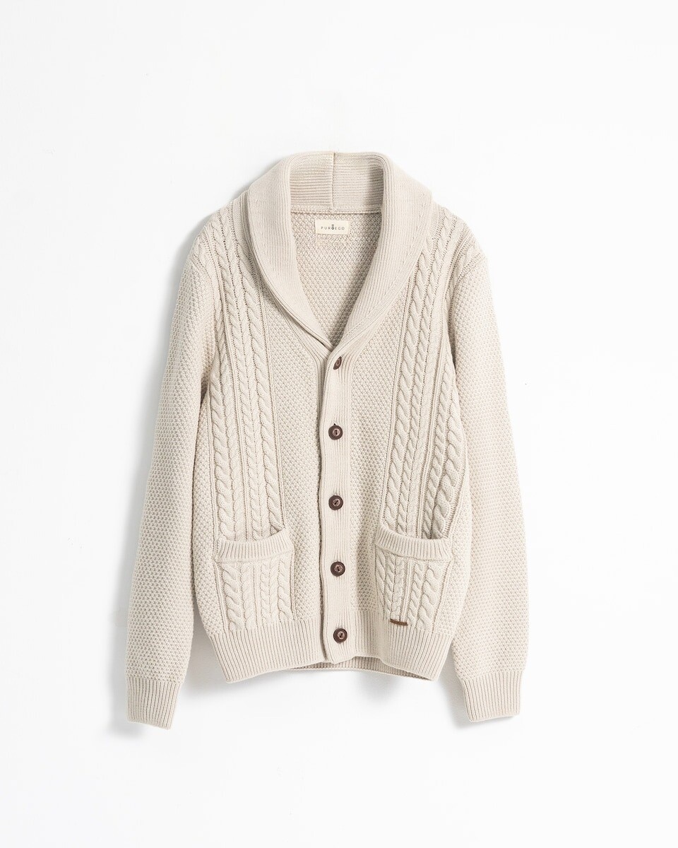 Imagem 0 de Cardigan Jacquard em Cru