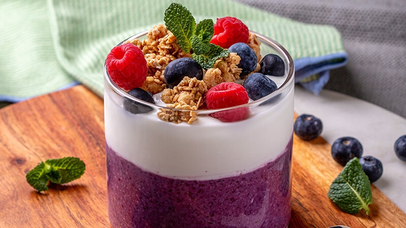 Mousse de Chia e Mirtilo